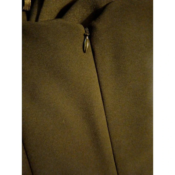 Halston Heritage Evening Maxi Dress Sz 4 Black Gothic Vampire Sexy - Picture 8 of 9